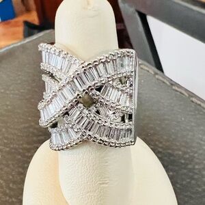 Silver Baguette CZ Statement Ring -purchased at an estate sale.